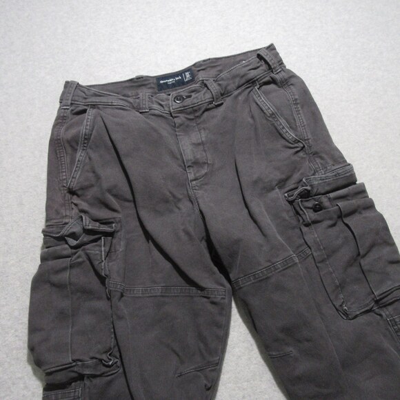 Abercrombie Fitch Mens Cargo Pants 32 X 30 Gray Stretch Cotton Stretch - Picture 3 of 9